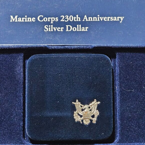 2005 UNITED STATES MARINE CORPS 230th ANNIV SILVER DOLLAR PROOF SET- w/COA&Box - Picture 3 of 9